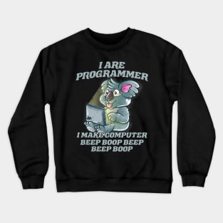 I Are Programmer Introvert IT Nerd Koala Bear Geek Coding Crewneck Sweatshirt